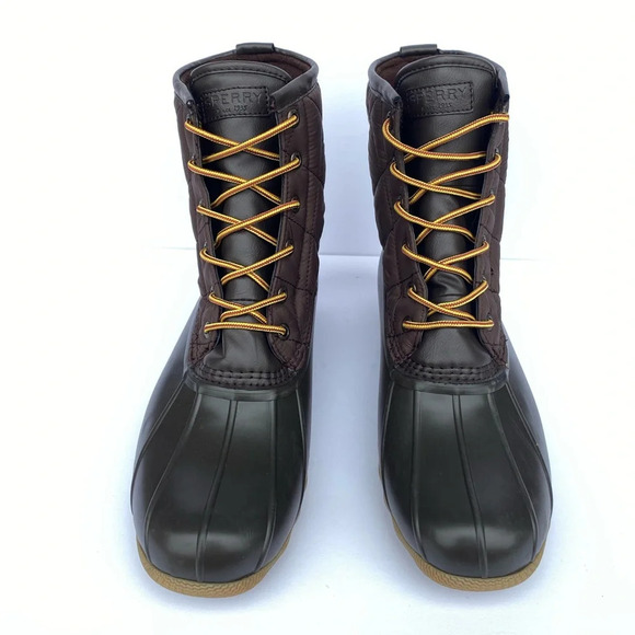 Sperry Men Top Sider Saltwater Nylon Brown Duck Boots quilted size 11 - Picture 2 of 8
